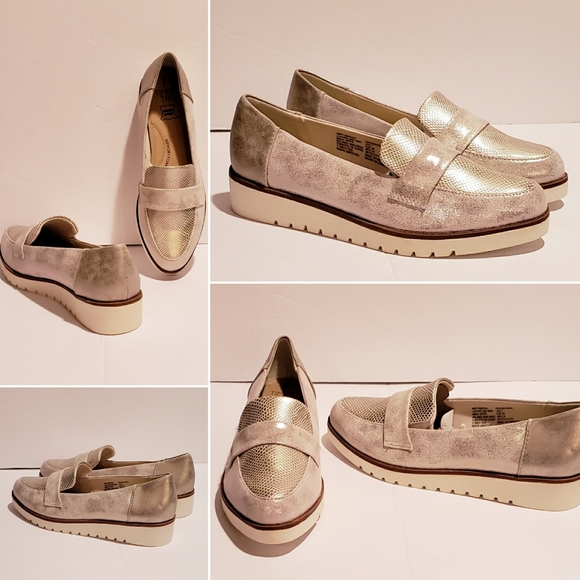 Gold/Silver Leather Metallic Loafer - Picture 1 of 5